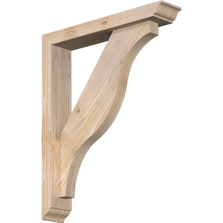 Ekena Millwork Funston Traditional Smooth Bracket w/ Offset Brace, Douglas Fir, 3 1/2"W x 18"D x 22"H BKT0402X18X22FST01SDF